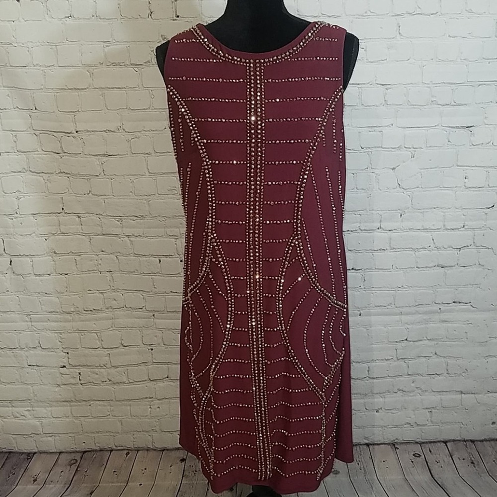 NWOT LESLIE FAY sz 14 beaded dress, $195